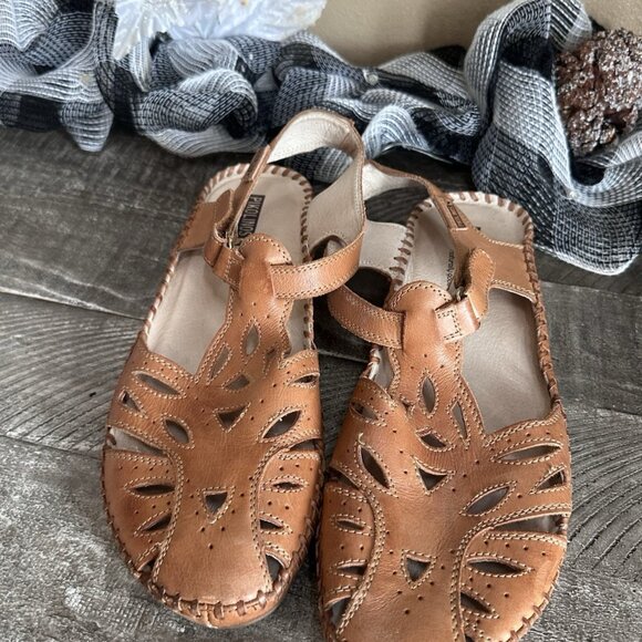 Pikolinos Puerto Vallarta Calfskin Leather Women's Ankle Strap Sandals Size 41 - Picture 2 of 5